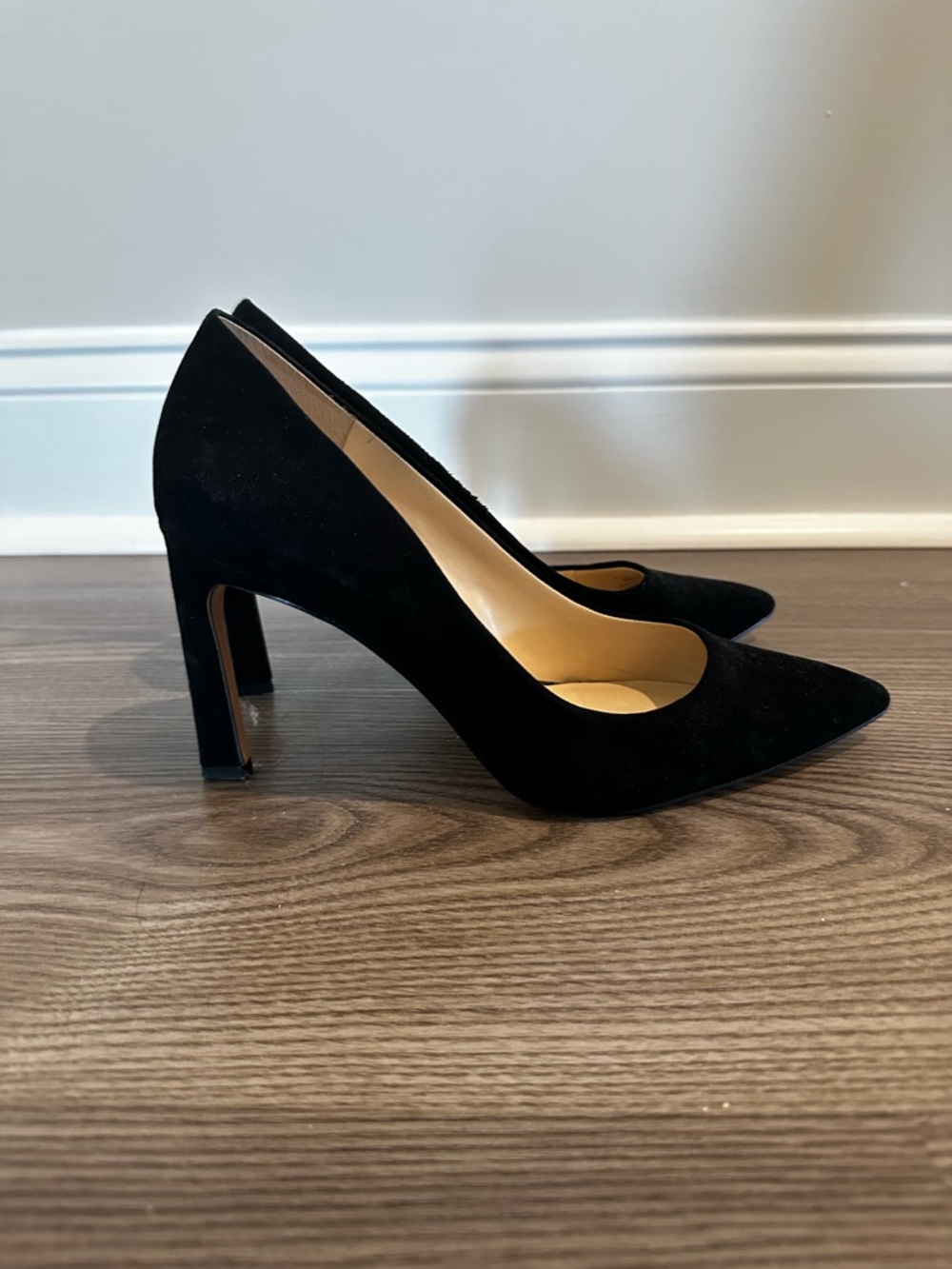 Enzo Angiolini Black Suede Pointed-Toe Pumps